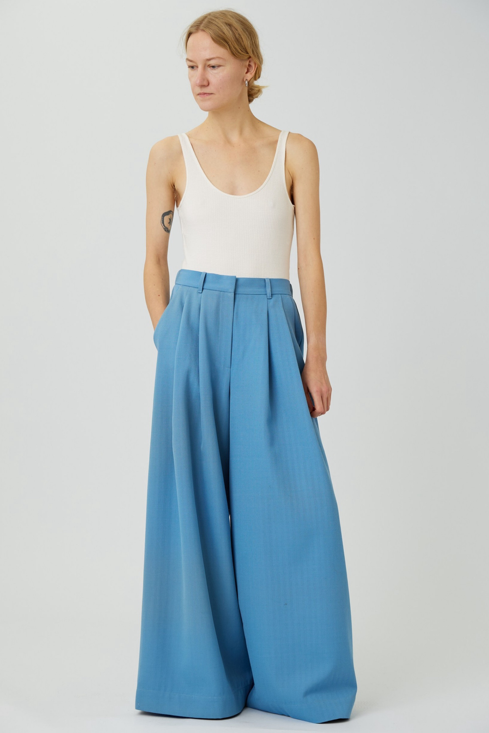 Кюлоты из голубой шерсти