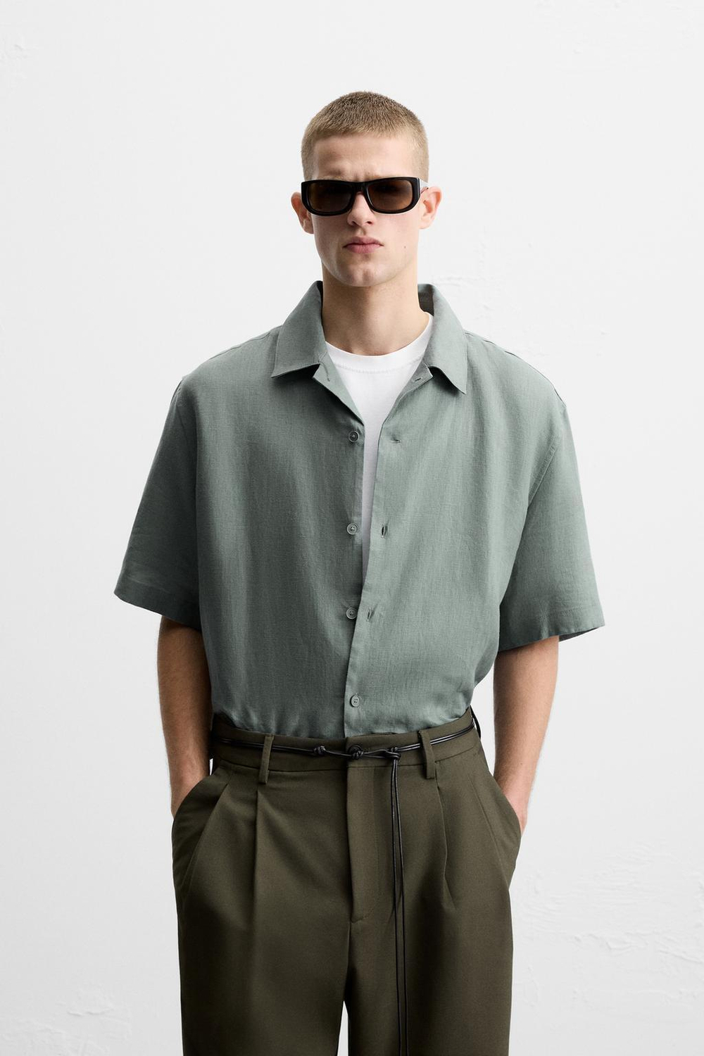 Рубашка relaxed fit из 100% льна