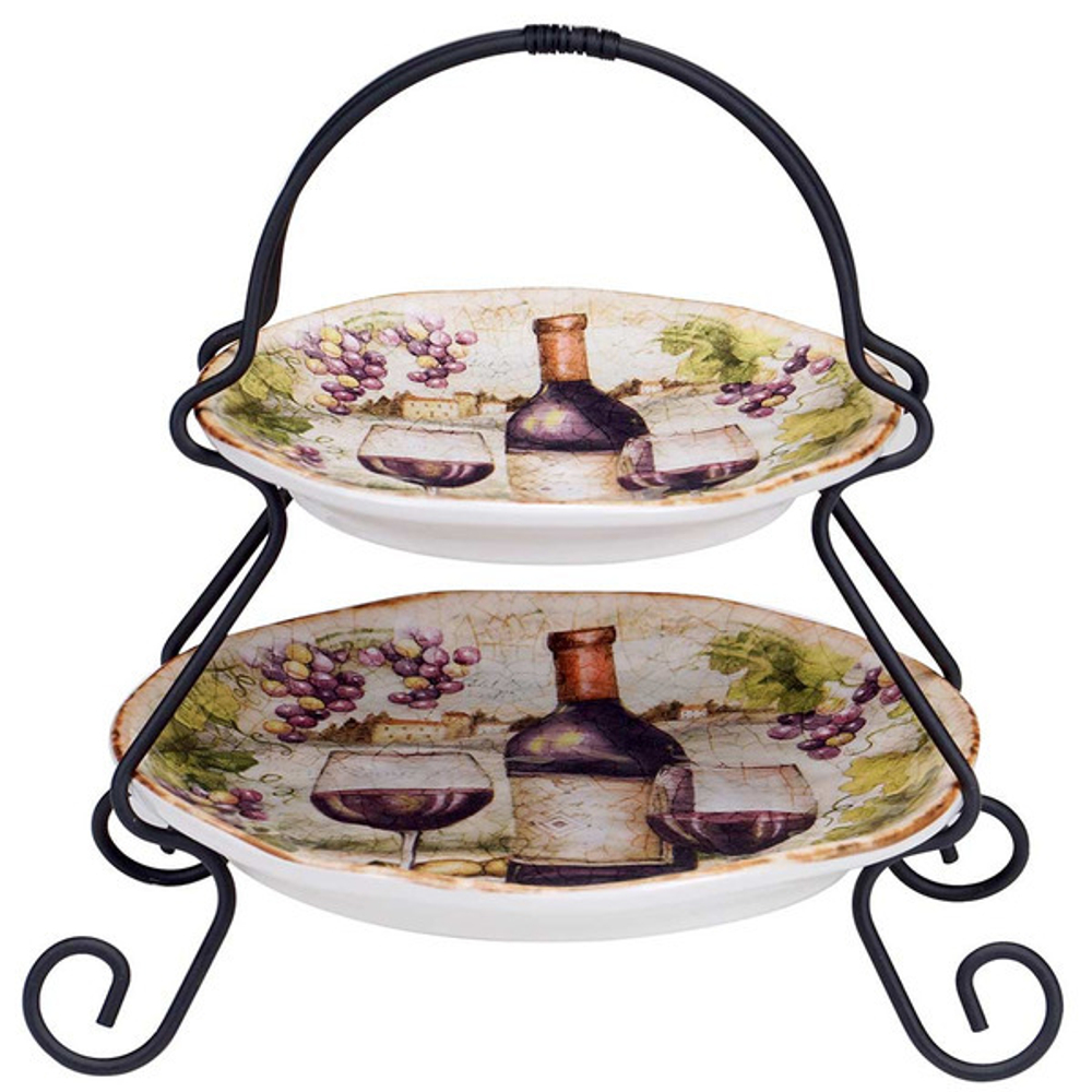 Блюдо двухъярусное Certified Int. Виноградная долина 18см, 23см