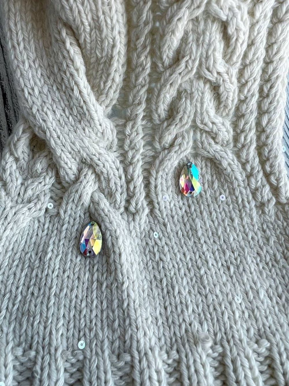 Стразы Капля пришивной для рукоделия 11х18мм 4 шт