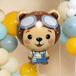 Шар (29''/74 см) Фигура, Мишка Пилот, 1 шт. в уп.