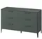 Комод Type из массива дуба, 6 ящиков, ширина 170 см (темно-серый)