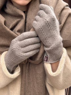 Женские перчатки из 100% кашемира (Dark Brown)