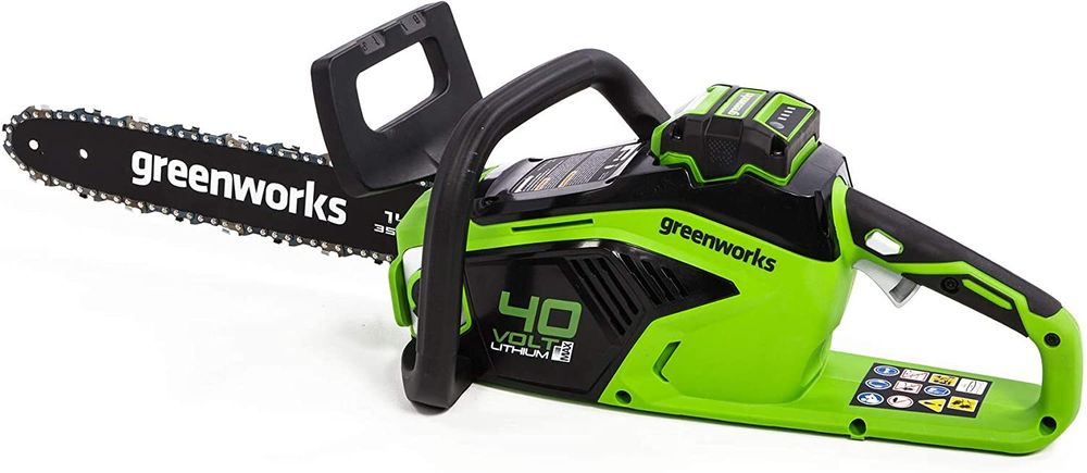 Аккумуляторная цепная пила Greenworks GD40CS15K6, 40v, 35 см, АКБ 5 А·ч и ЗУ