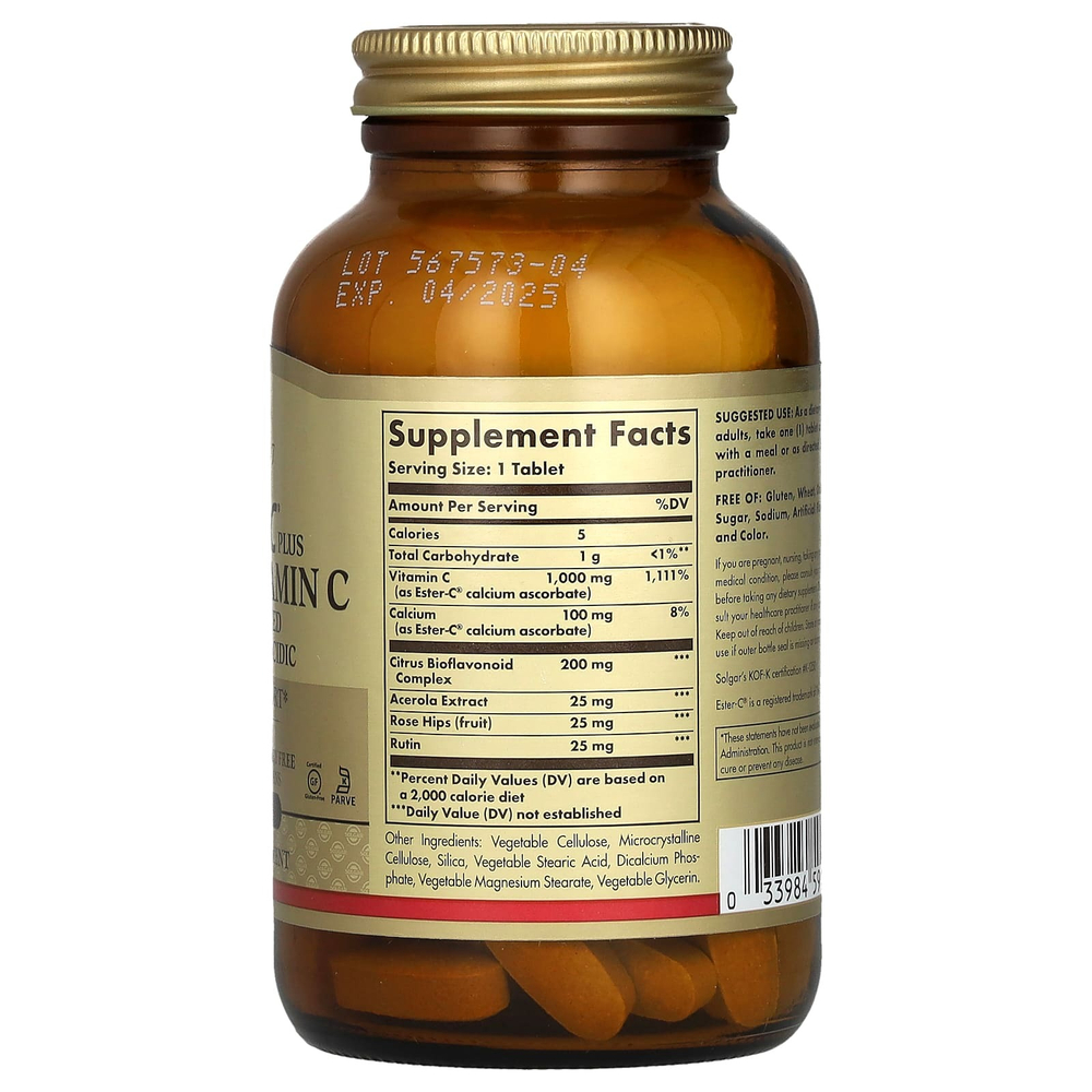 Solgar, Ester-C Plus, витамин C, 1000 мг, 90 таблеток