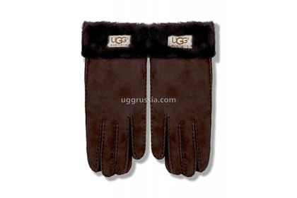 UGG Перчатки Замшевые Женские Коричнеые