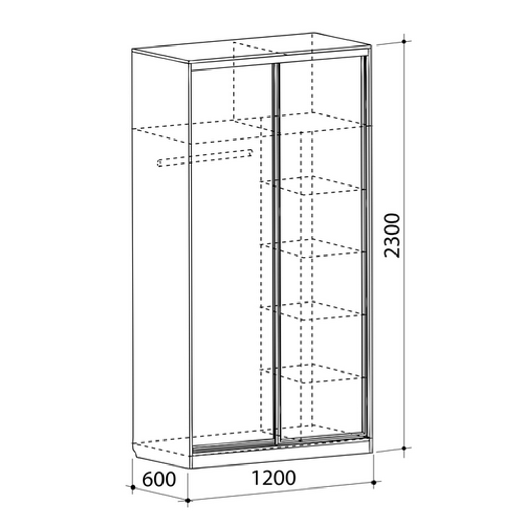 Шкаф-купе "Рио-4 600" (дуб сонома), ЛДСП 16 мм, Мебельсон, г. Ижевск