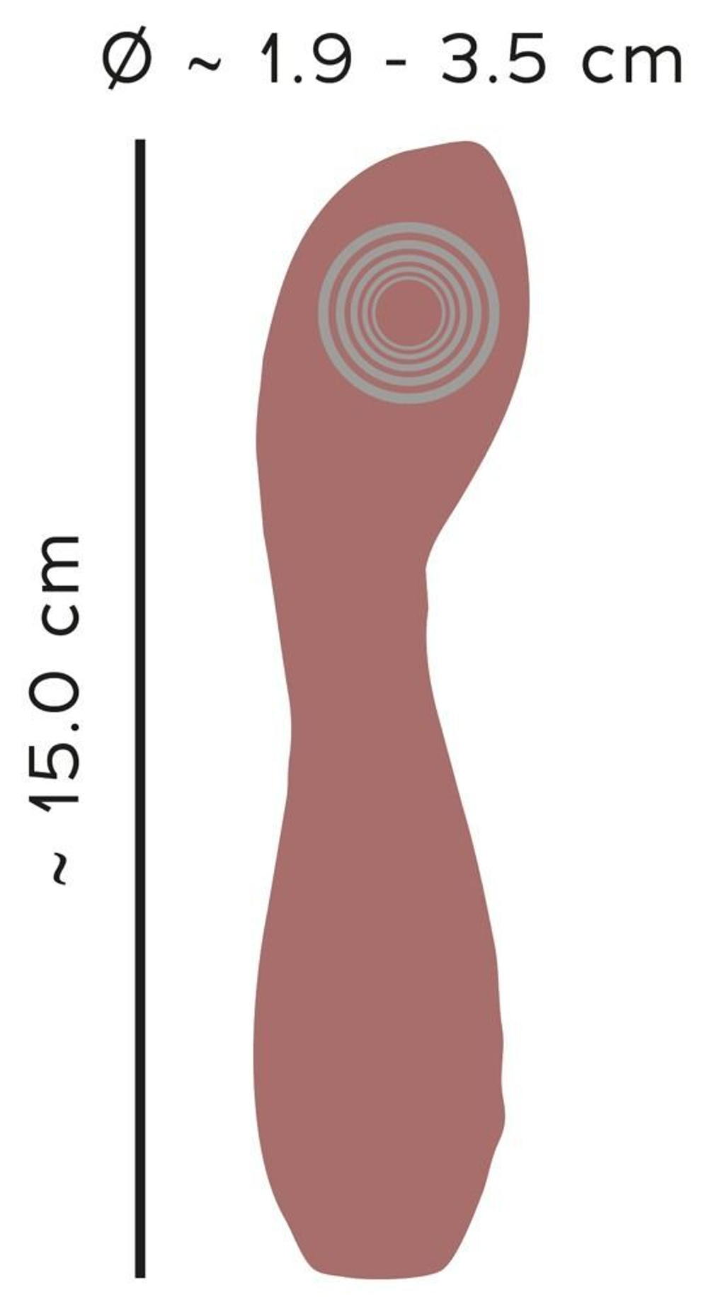 Коричневый вибратор с рельефной головкой Hazel 05 - 15 см. (Цвет: коричневый)