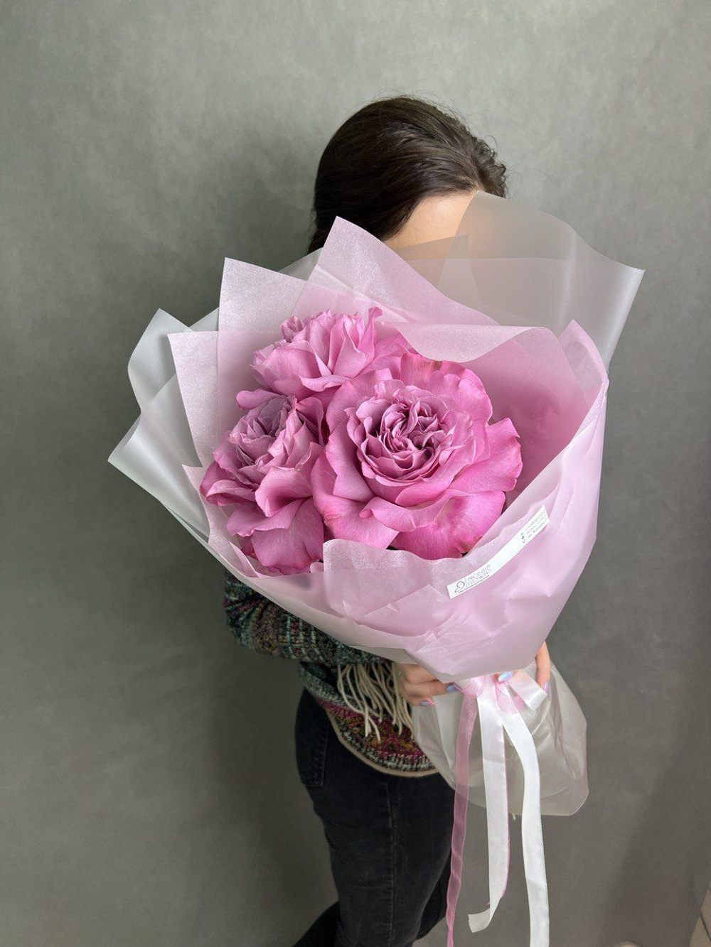 Французские розы , цвет розовый , 3 штуки