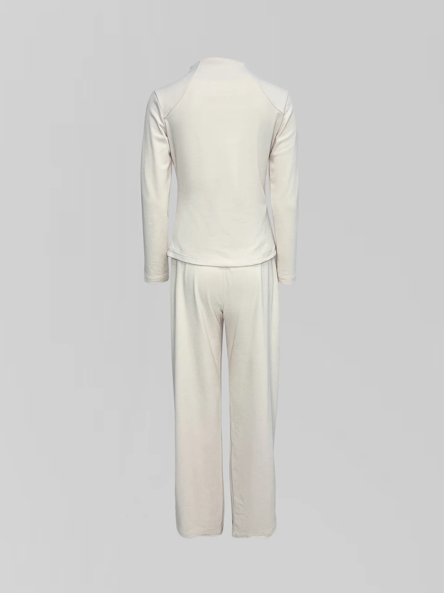 Костюм LJHY 25027 однотонный из лонгслива на молнии и широких штанов