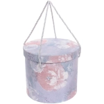 Коробка подарочная «Акварельные цветы» 22*22*19 см, серый