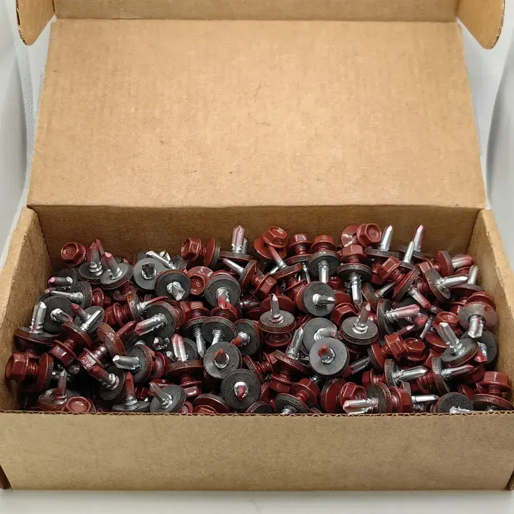 Саморез кровельный 5.5х19 3005 (Рубиново-красный) 1кг