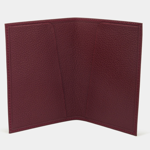 Обложка для паспорта из натуральной кожи теленка, бордового цвета