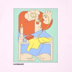 UNIQLO ФУТБОЛКА С ГРАФИЧЕСКИМ ПРИНТОМ, СВЕТЛО-ФИОЛЕТОВЫЙ