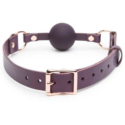 Фиолетовый кляп-шар Cherished Collection Leather Ball Gag (Цвет: фиолетовый)