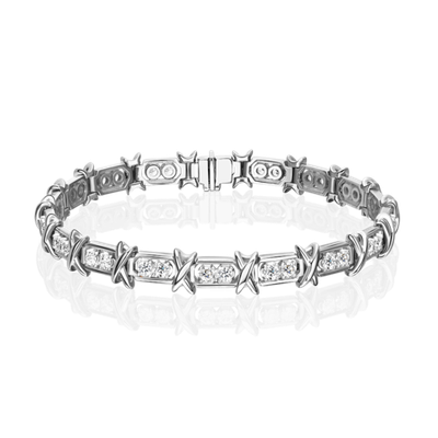 Браслет из белого золота с фианитами