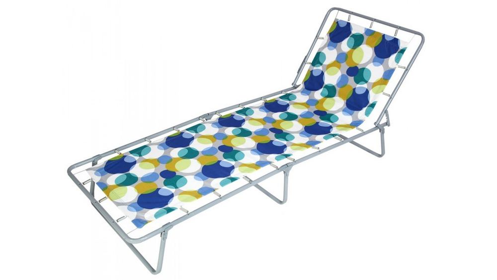 Кровать раскладная Стефания жесткая арт.С85А/44г (цвет ткани синий рис.круги (1 шт. в уп.гофрокартон)