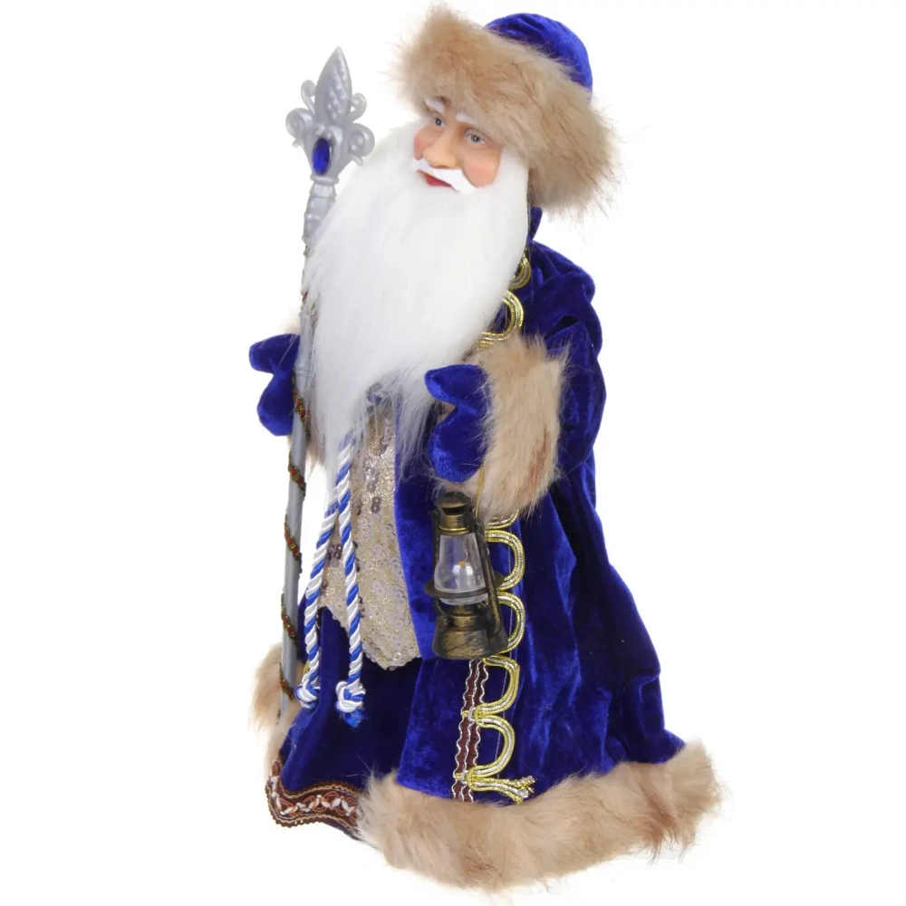 Дед Мороз «Волшебный наряд» 40 см в синей шубке