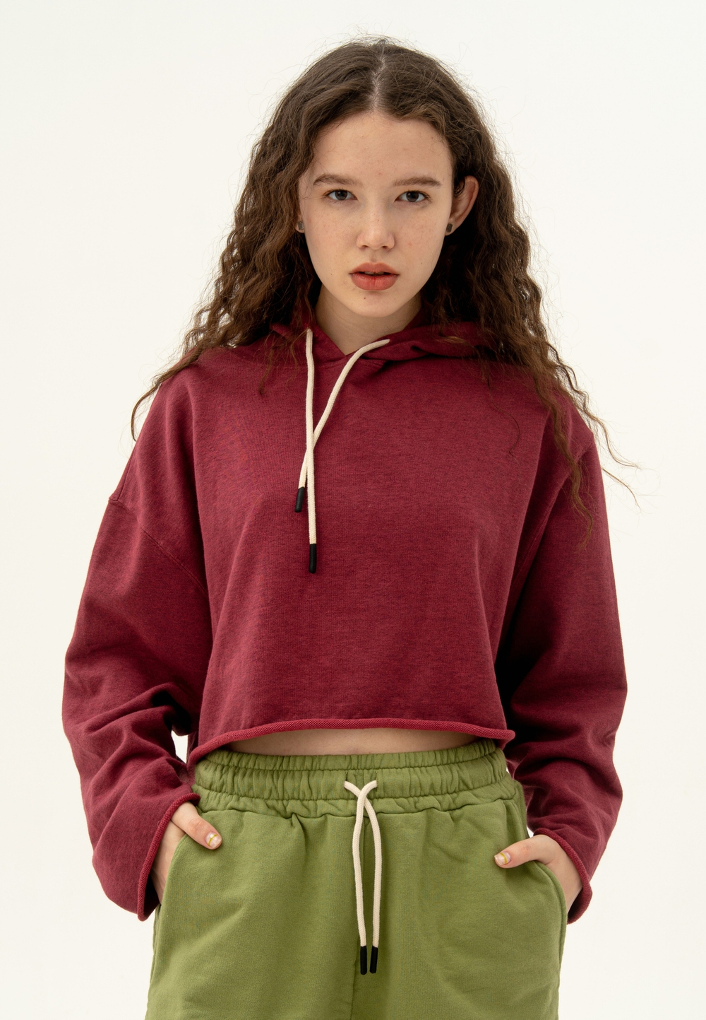 Худи Bowery NYC укороченное оверсайз Ruby