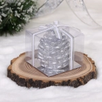 Свеча новогодняя «Лесная шишка» 6,7*6,7*5 см, Серебро