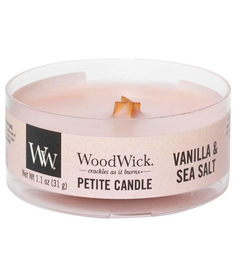 Ваниль и морская соль, ароматическая свеча мини, WoodWick