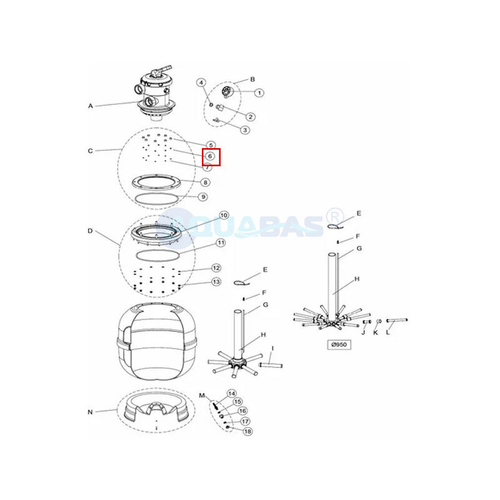 Гайка M 8 крепежа крышки фильтра IML (FS16660-0405)