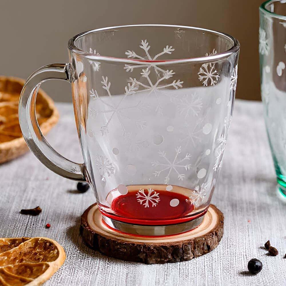 Кружка 350мл Снегопад (красный)