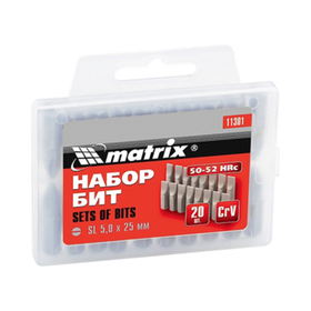 Набор бит PH1х25 мм, 20 шт, в боксе, Matriх, 11350