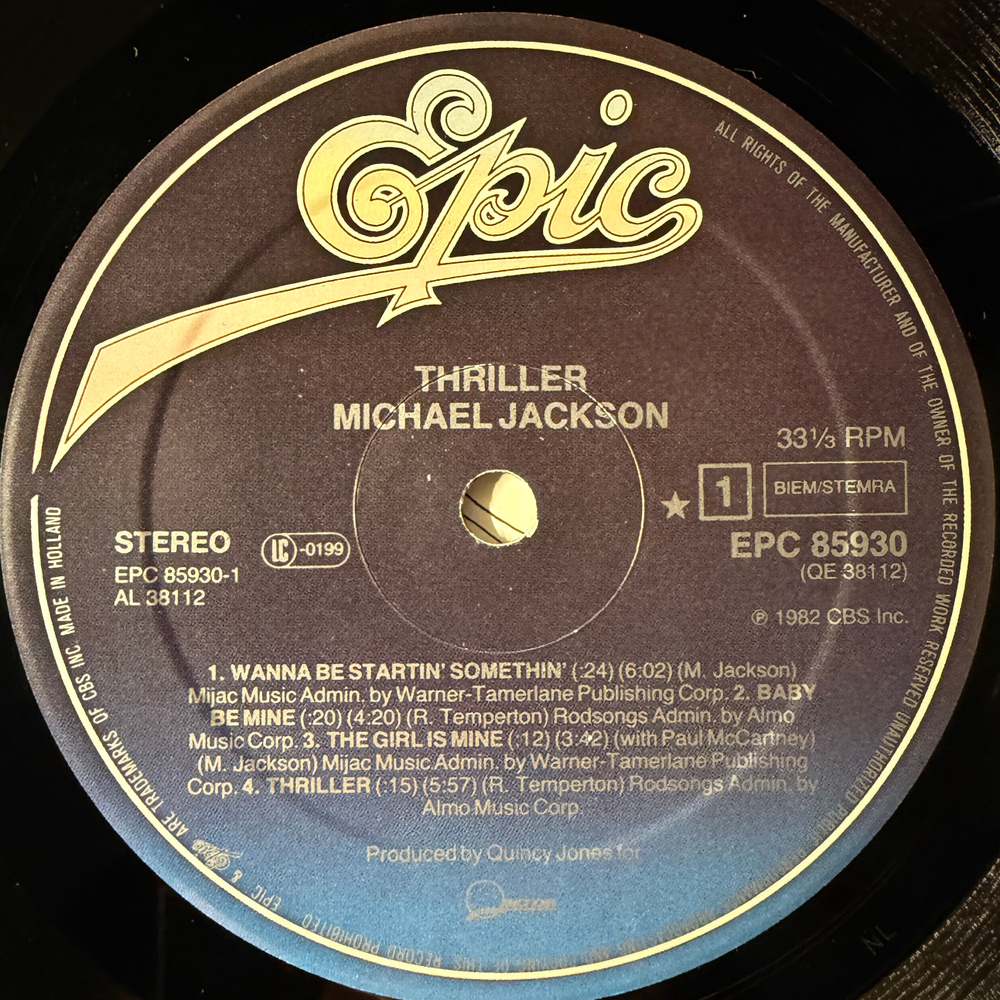 Michael Jackson - Thriller (Голландия 1982г.)