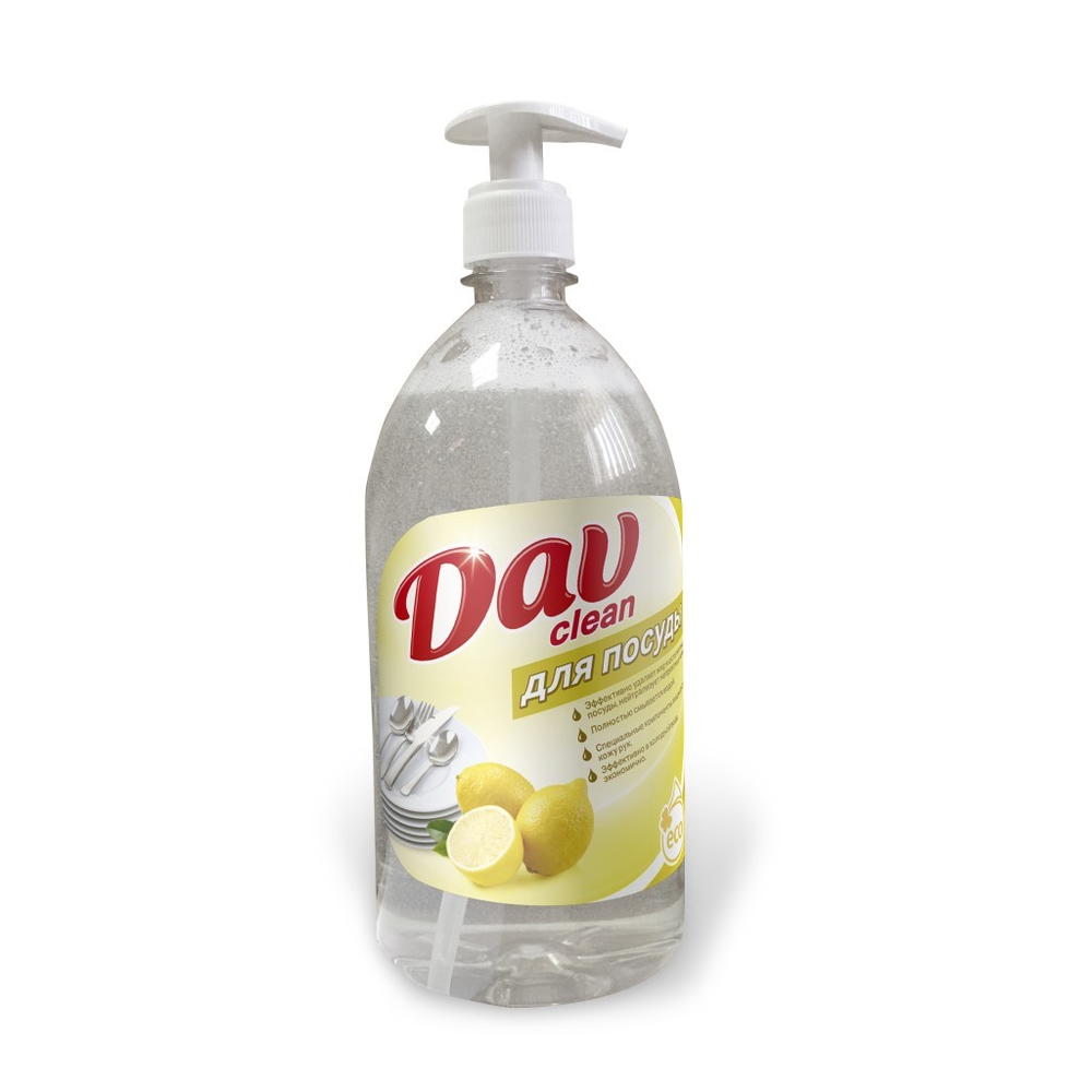 Средство д/мытья посуды Dav clean ЭКО 1л Лимон