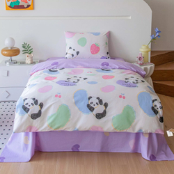 Комплект постельного белья на резинке Сатин Люкс KIDS 100% хлопок CDKR077, 1.5 спальный, простыня 140x200, наволочка 50x70