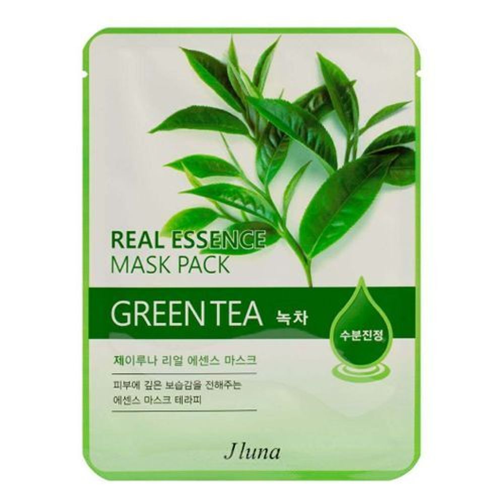 Тканевая маска с зеленым чаем JLUNA Real Essence Mask Pack Green Tea