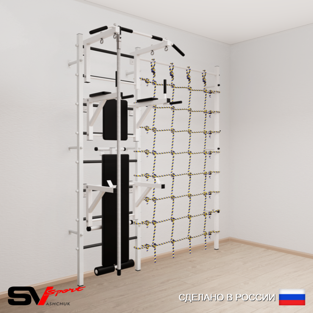 Шведская стенка Sv Sport 5900 (Турник стандарт/Брусья/Стойка/Скамья/Канат/Канатный лаз)