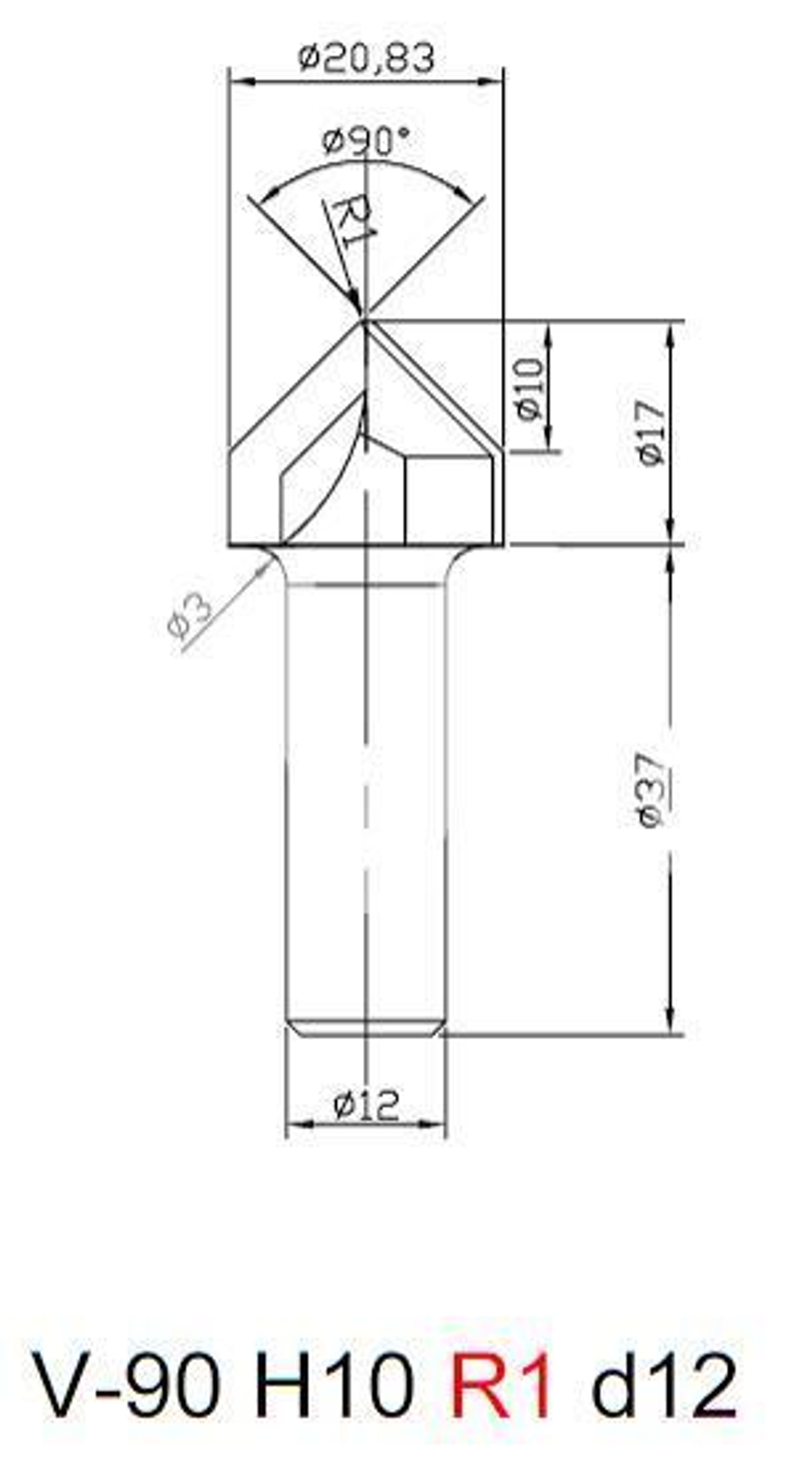 PCD фреза D.21x17x54 S.12