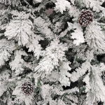 Ёлка «Кружевница» 240 см, ПВХ+Леска с шишками белая снежная посыпка (819 веток)