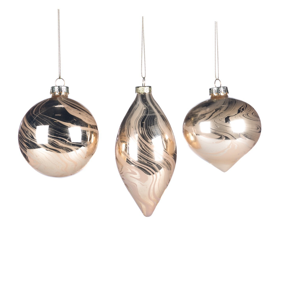 Шарик 3шт 8см Goodwill золотой в ассортименте