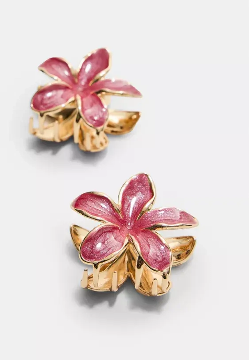 STRADIVARIUS Набор из 3 мини-заколок для волос в виде цветов, цвет фуксии
