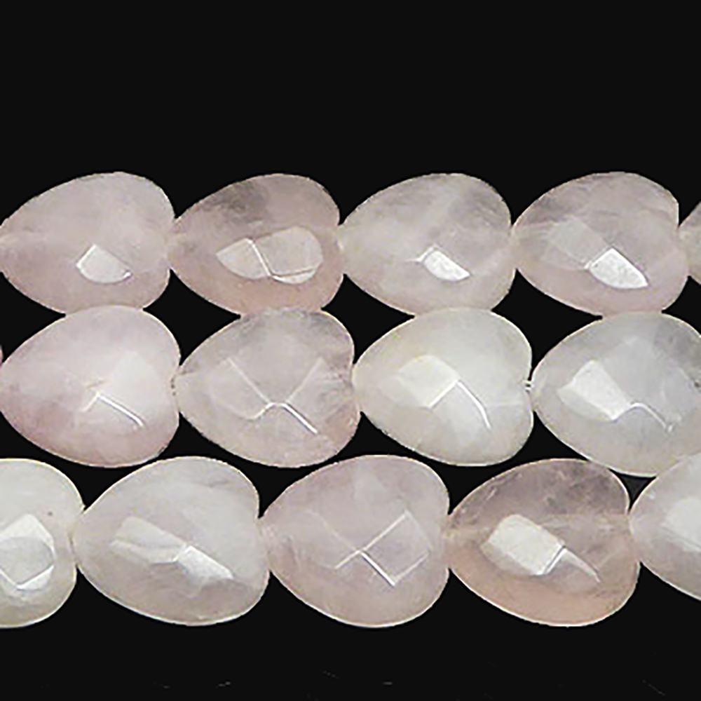 Бусина "Сердечко" розовый кварц асс.