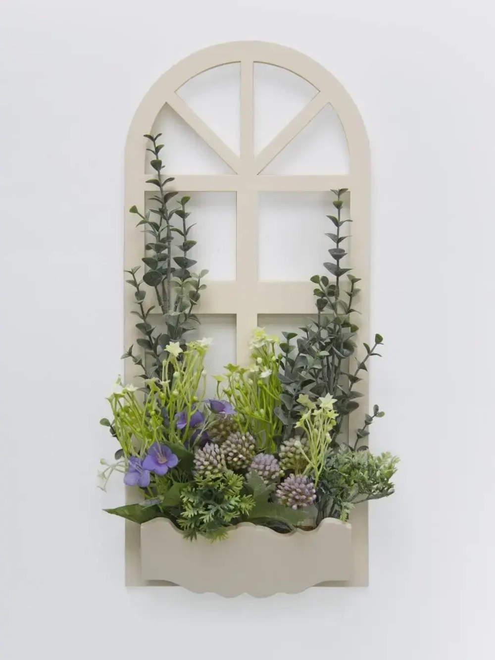 Панно на стену для интерьера "Окно с цветами"