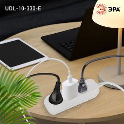 Удлинитель электрический ЭРА UDL-10-315-E Greenline 3 розетки с заземлением 1,5м ПВС 3x0.75мм2