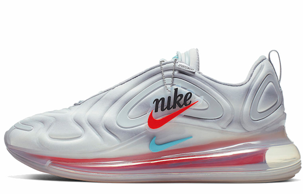 Nike Air Max 720 "Pride" full palm air cushion professional sports non-slip lightweight low-top running shoes men's silver