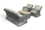 "Ницца" лаунж-зона из искусственного ротанга, цвет серый