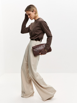 Лонгслив свободного кроя в цвете шоколад