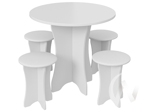 Обеденная группа тип 6 кожзам (белый/белый)