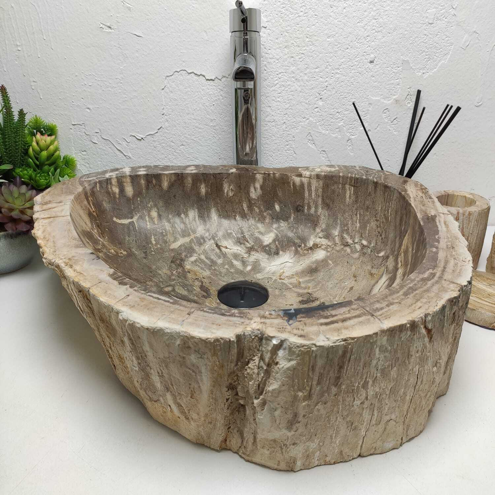Раковина из окаменелого дерева OD-61297 54*46*15
