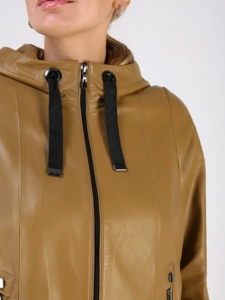 Кожаная куртка демисезонная с капюшоном