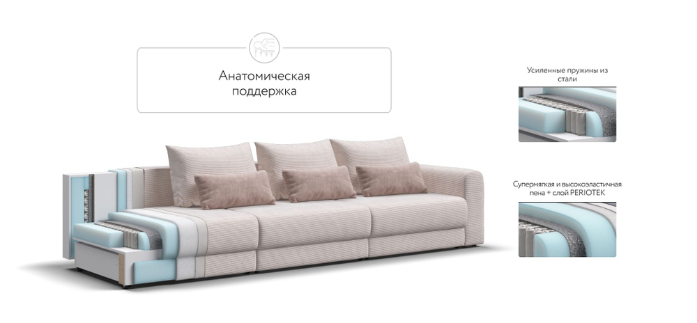 Модульный диван РИЧМОНД MODOOL MAX Вельвет CORD бежевый