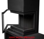 Камин МАДРИД на дровнике Гигант слева черный шамот подовый