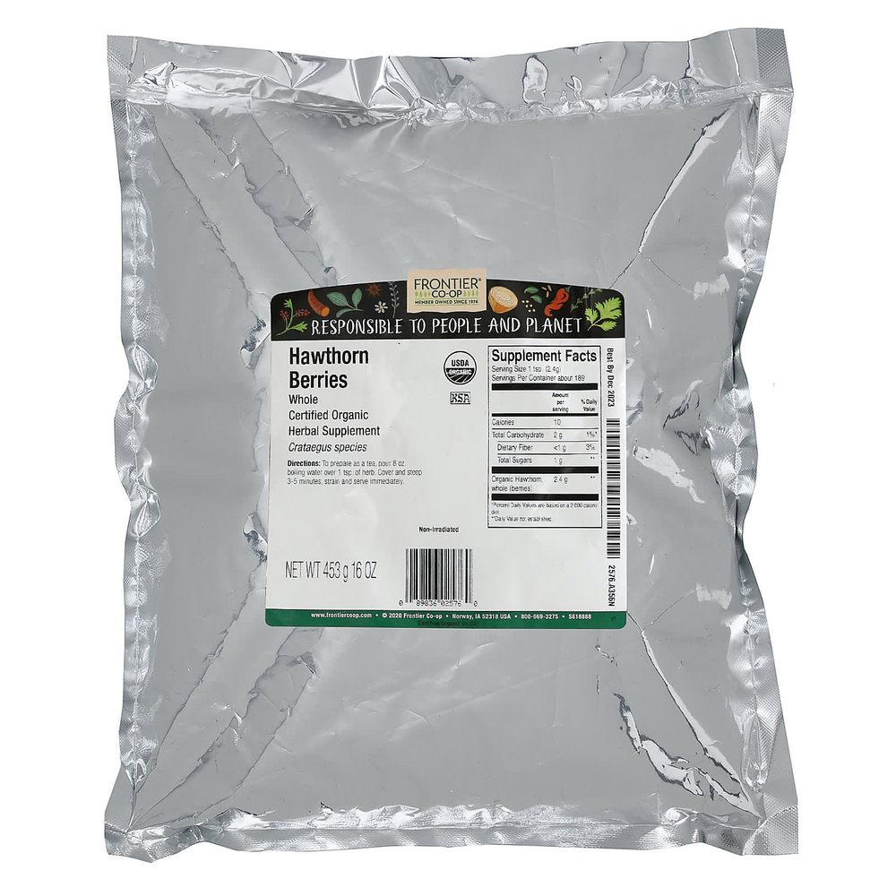 Frontier Co-op, органические цельные ягоды боярышника, 453 г (16 унций)