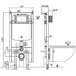 Унитаз с инсталляцией WeltWasser AMBERG 497 + BAARBACH 004 GL-WT + AMBERG RD-BL